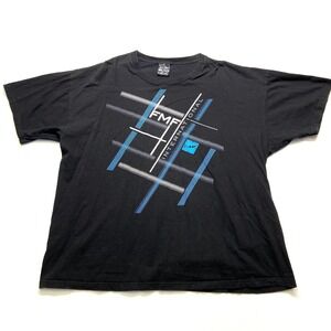 FMF T-Shirt Mens 2XL Black Graphic International 100% Cotton Round Neck Pullover